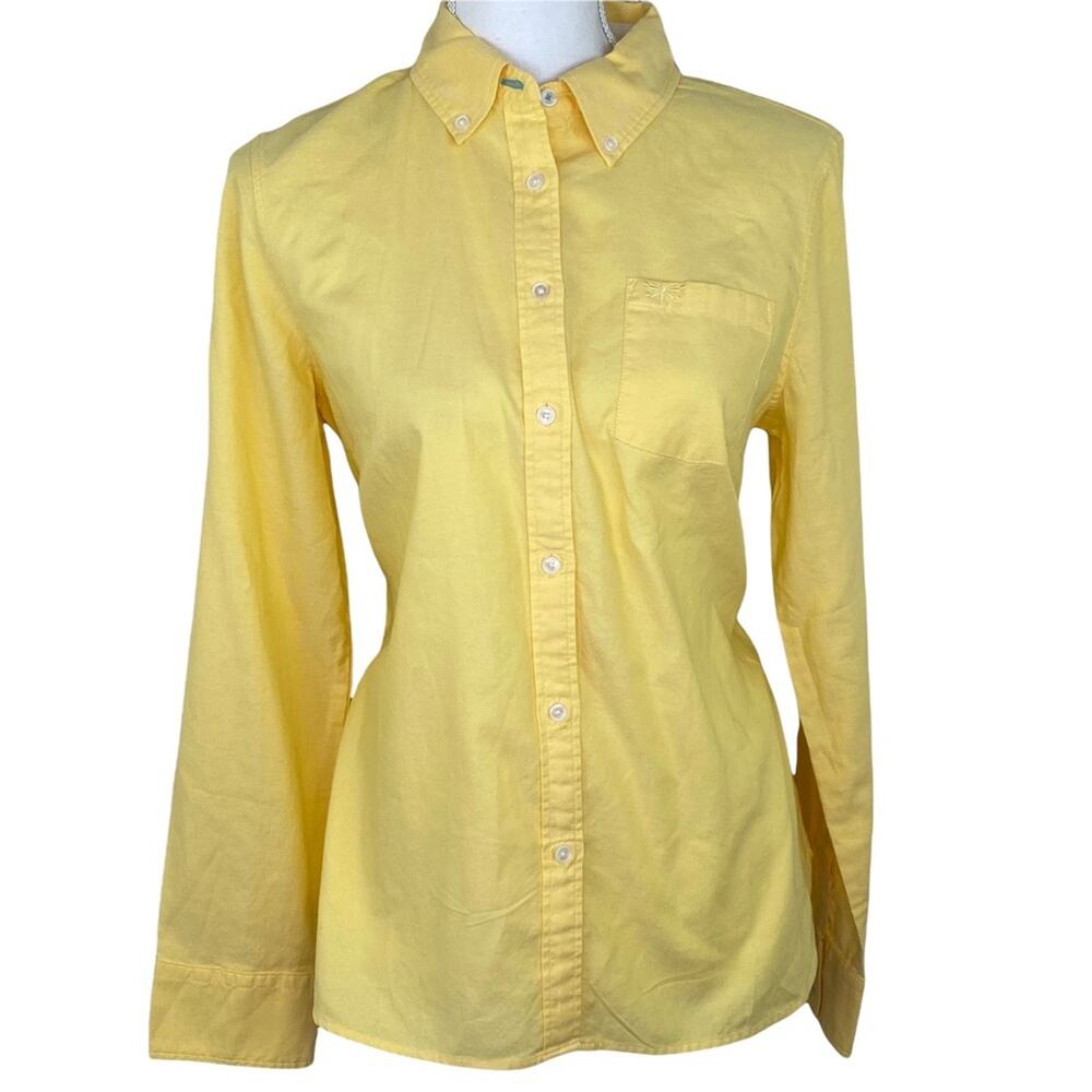 Talbots Women's Button Front Long Sleeve Shirt Yellow Size 10 Classic NWT